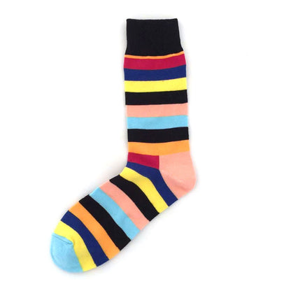 Plus Size Color Stripes Quarter Socks(5 Pairs)