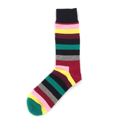 Plus Size Color Stripes Quarter Socks(5 Pairs)