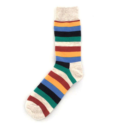 Plus Size Color Stripes Quarter Socks(5 Pairs)