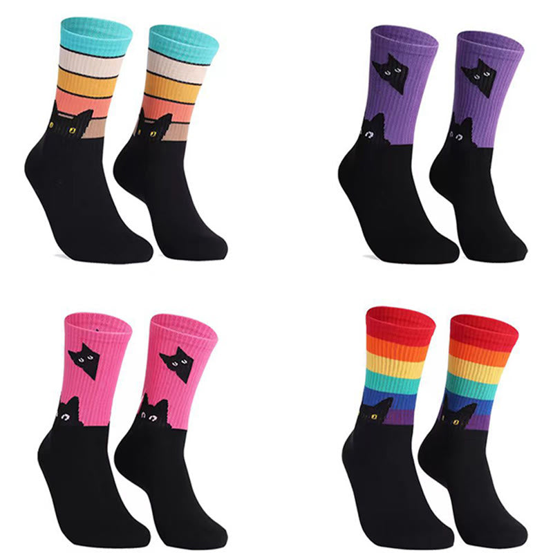 Cat Dog Quarter Socks(4 Pairs) - Multicolor - EU39-47(US6-12.5) - image 5