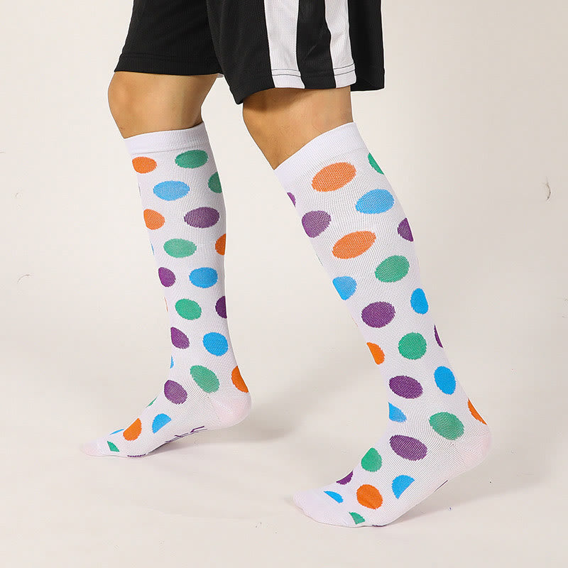 Rainbow Dots Knee High Socks(7 Pairs)