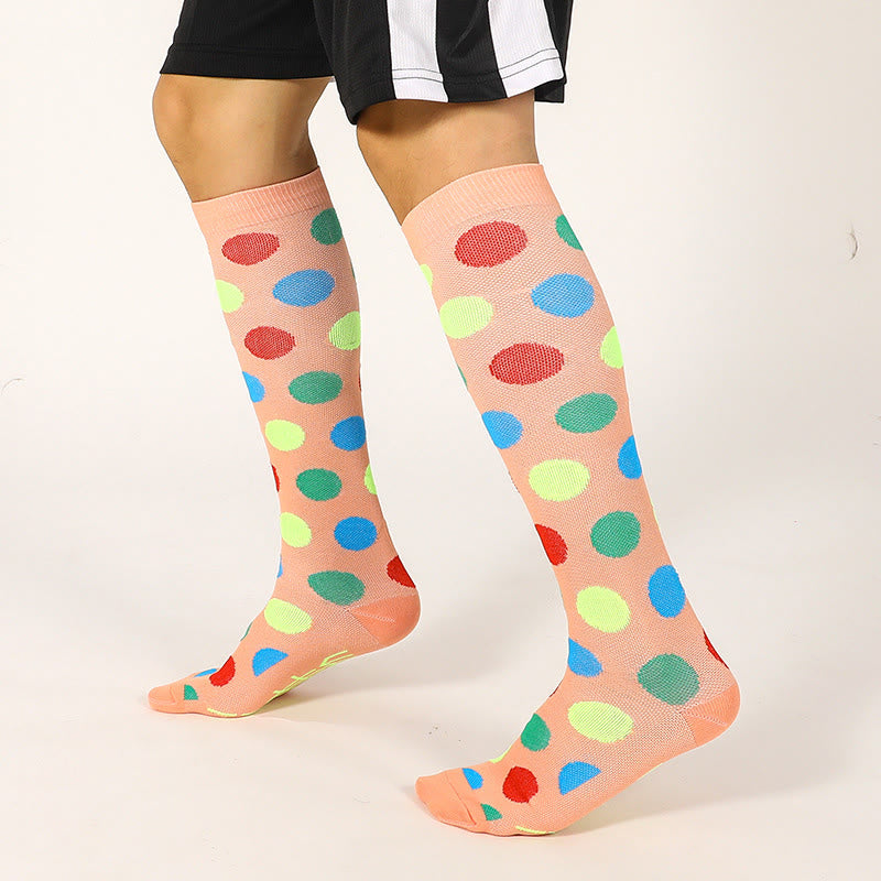 Rainbow Dots Knee High Socks(7 Pairs)