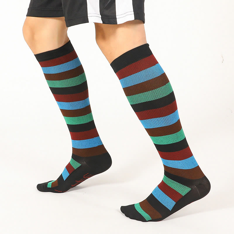 Rainbow Stripes Knee High Socks(6 Pairs)