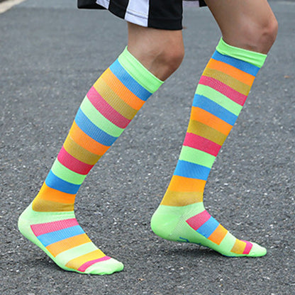 Rainbow Stripes Knee High Socks(6 Pairs)