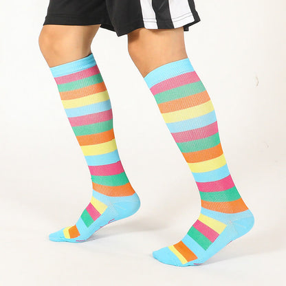 Rainbow Stripes Knee High Socks(6 Pairs) - image 4