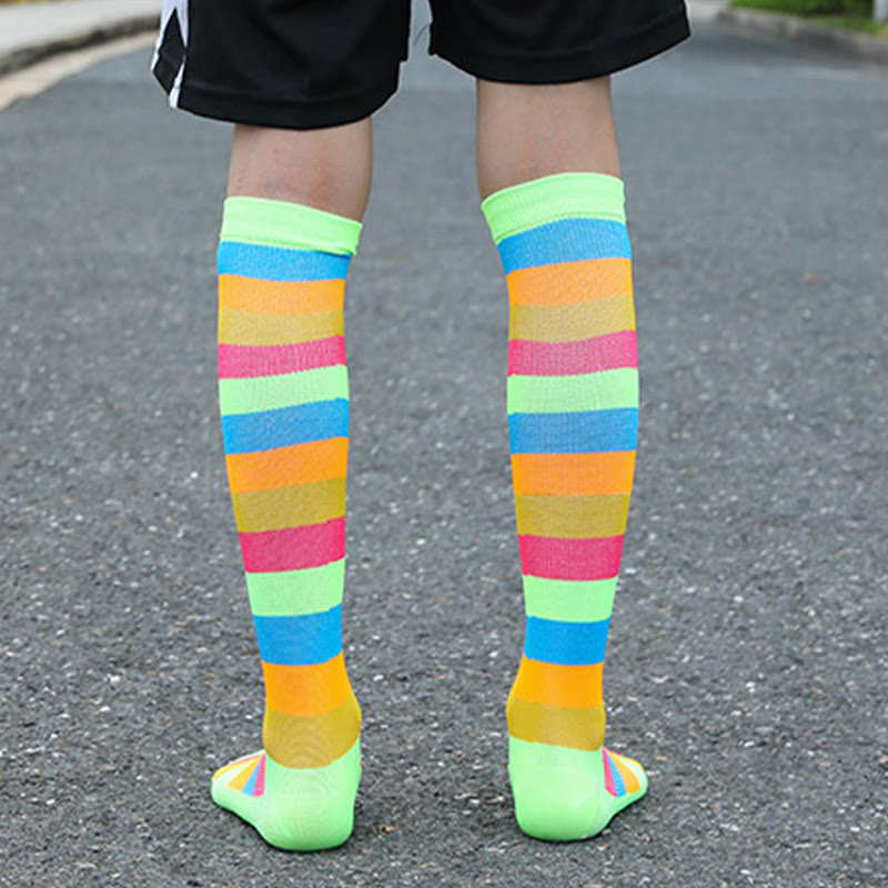 Rainbow Stripes Knee High Socks(6 Pairs)