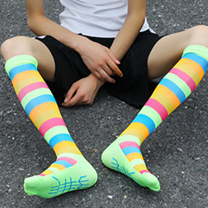 Rainbow Stripes Knee High Socks(6 Pairs)