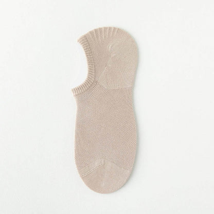 Summer Solid Color No Show Socks(7 Pairs) - Beige - EU38-44(US5-10) - image 8