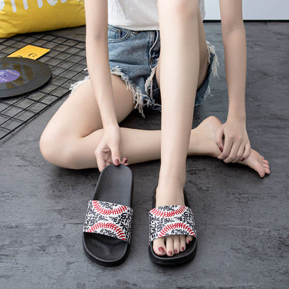 Plus Size Baseball Pattern Slides(2 Pairs) - image 6