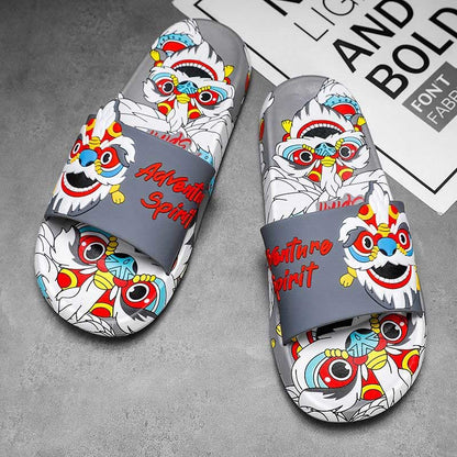 Plus Size Lion Slides(2 Pairs) - Grey - 2XL - image 12