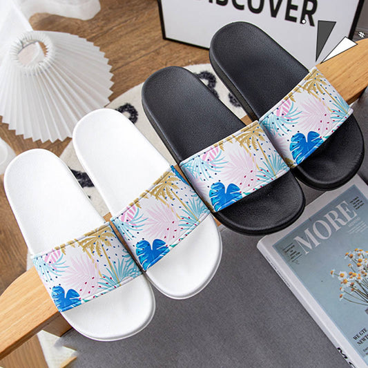 Plus Size Leaves Slides(2 Pairs) - Multicolor - 3XL - image 0
