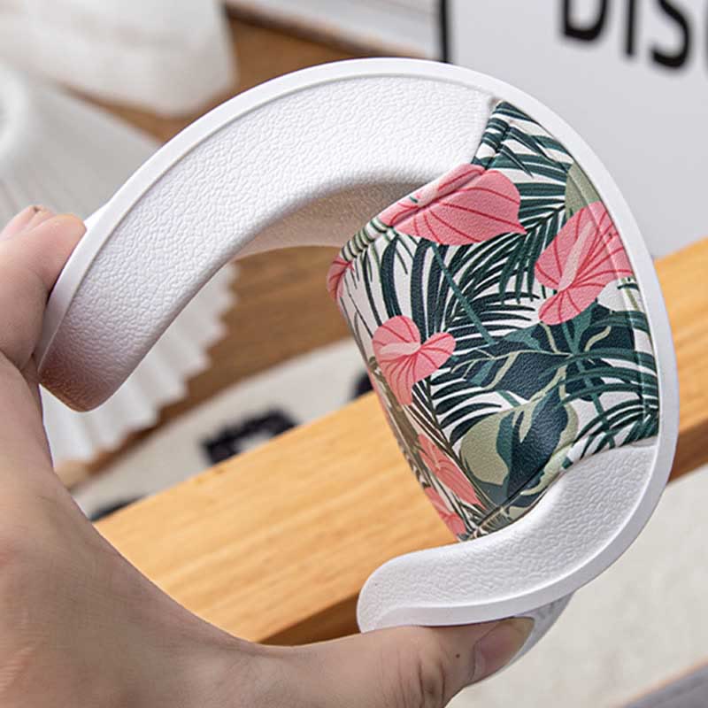 Plus Size Pink Leaves Slides(2 Pairs) - image 2