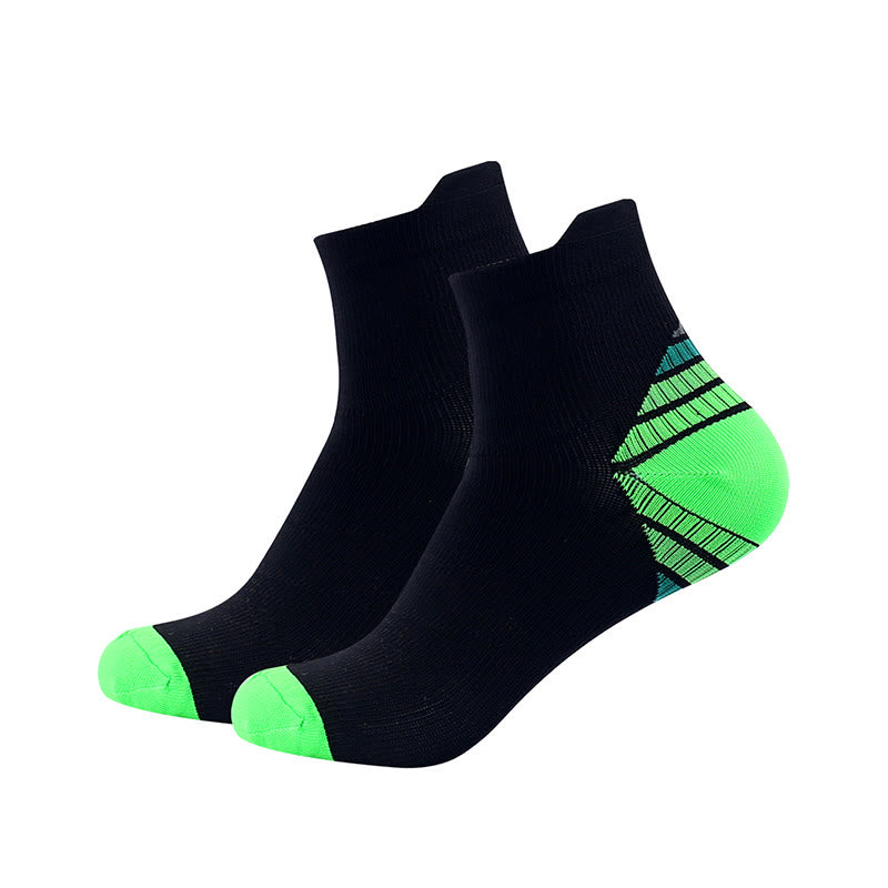 Plus Size Cushioned Athletic Ankle Compression Socks(7 Pairs) - Green - EU40-46(US7-12) - image 8