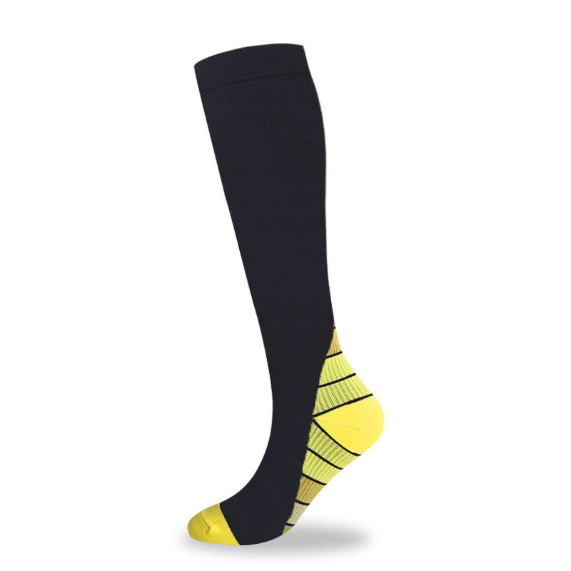 Cycling Knee High Compression Socks(4 Pairs) - Yellow - S/M - image 2
