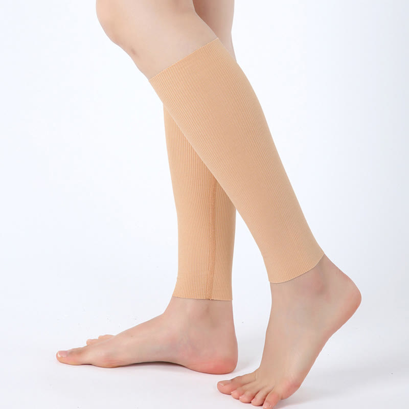 Modal Breathable Calf Pain Compression Sleeve Socks - Nude - XL - image 4