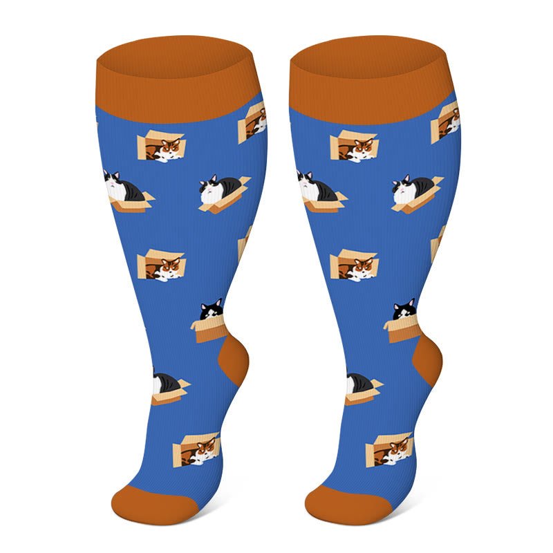 Plus Size Color Pattern Compression Socks - image 5