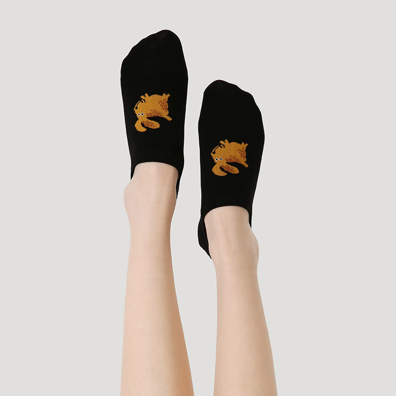 Colorful Cat Dog No Show Socks(5 Pairs) - image 1