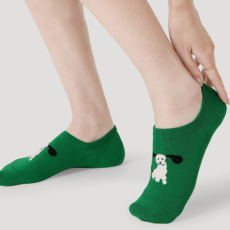 Colorful Cat Dog No Show Socks(5 Pairs) - image 5