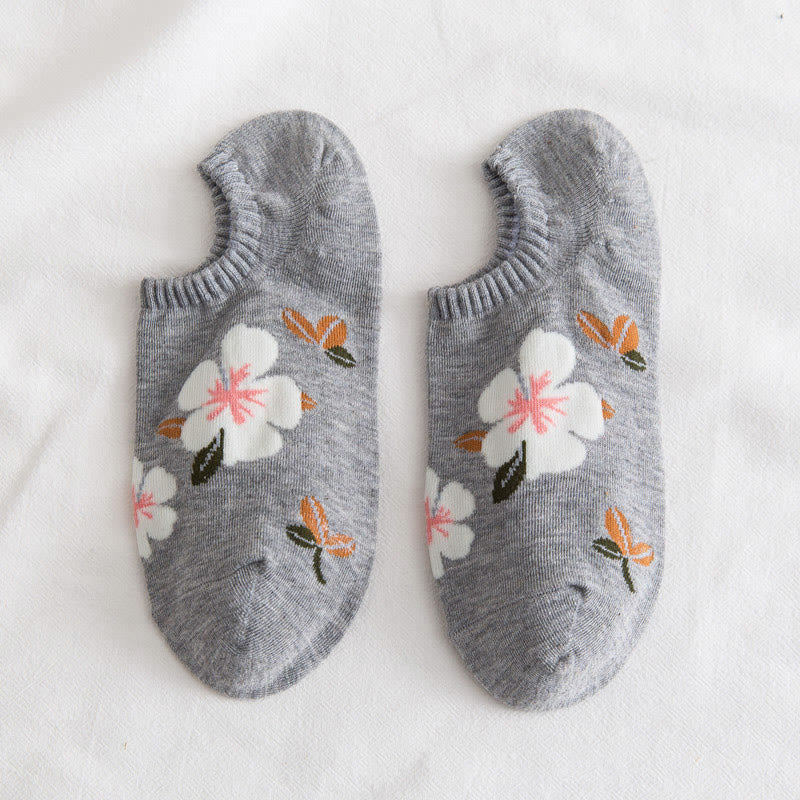 Soft Flowers No Show Socks(10 Pairs) - Grey - EU37-40(US4-7) - image 7