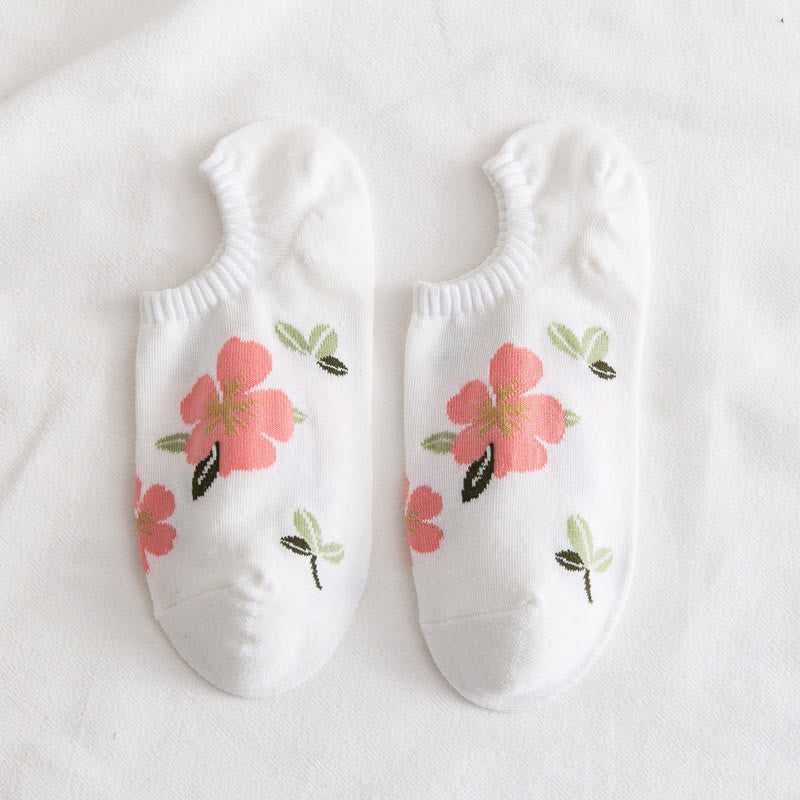 Soft Flowers No Show Socks(10 Pairs) - White - EU37-40(US4-7) - image 8