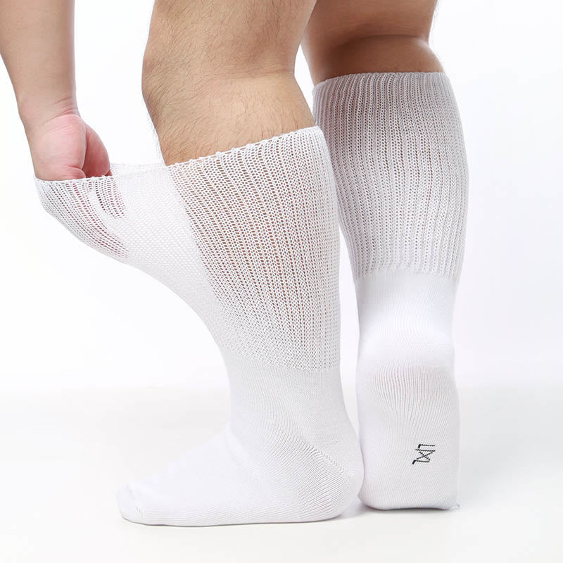 Plus Size Extra Wide Knee High Diabetic Socks(2 Pairs) - White - S/M - image 3