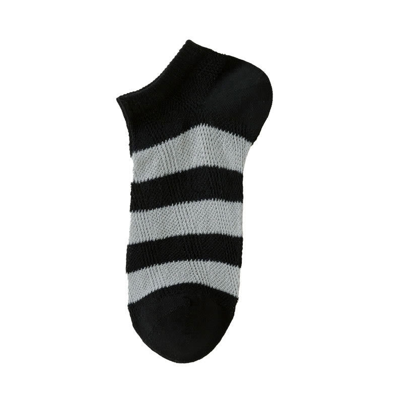 Wide Stripes Ankle Socks(10 Pairs) - Black - EU38-48(US5-13) - image 13