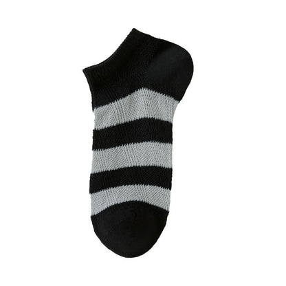 Wide Stripes Ankle Socks(10 Pairs) - Black - EU38-48(US5-13) - image 13