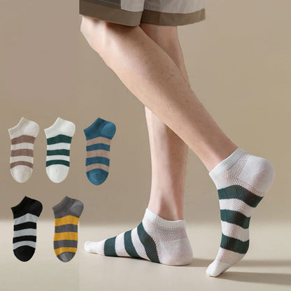 Wide Stripes Ankle Socks(10 Pairs) - Multicolor*2 - EU38-48(US5-13) - image 9