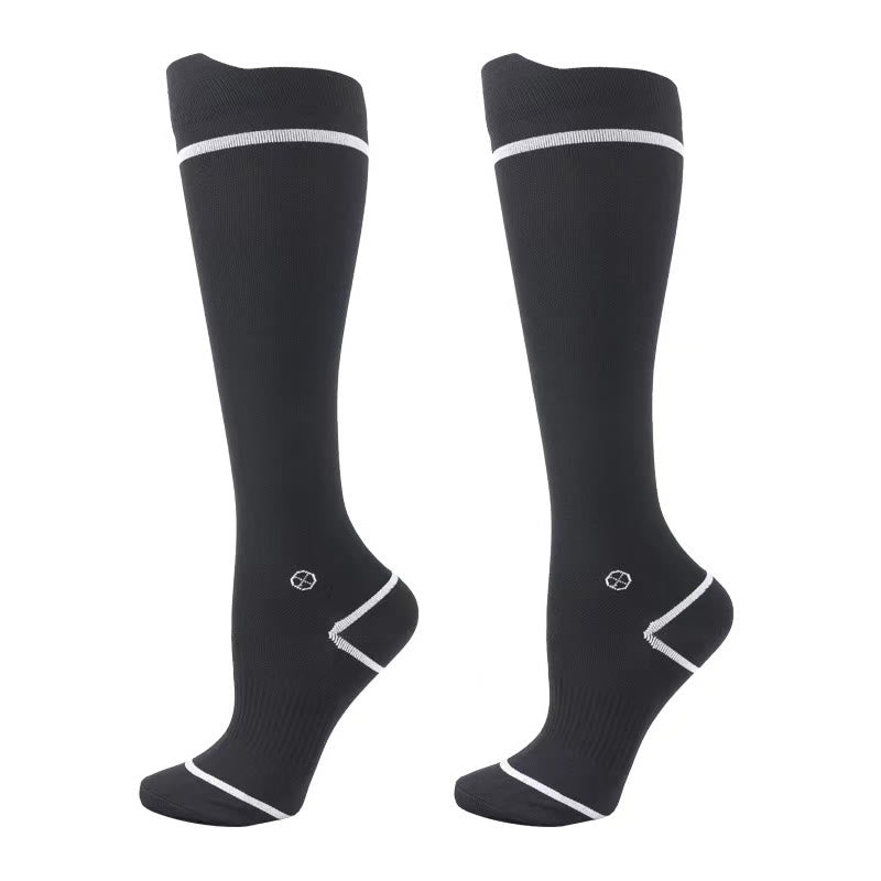 Plus Size Running Compression Socks(4 Pairs) - Black - EU37-39(US4-6) - image 4