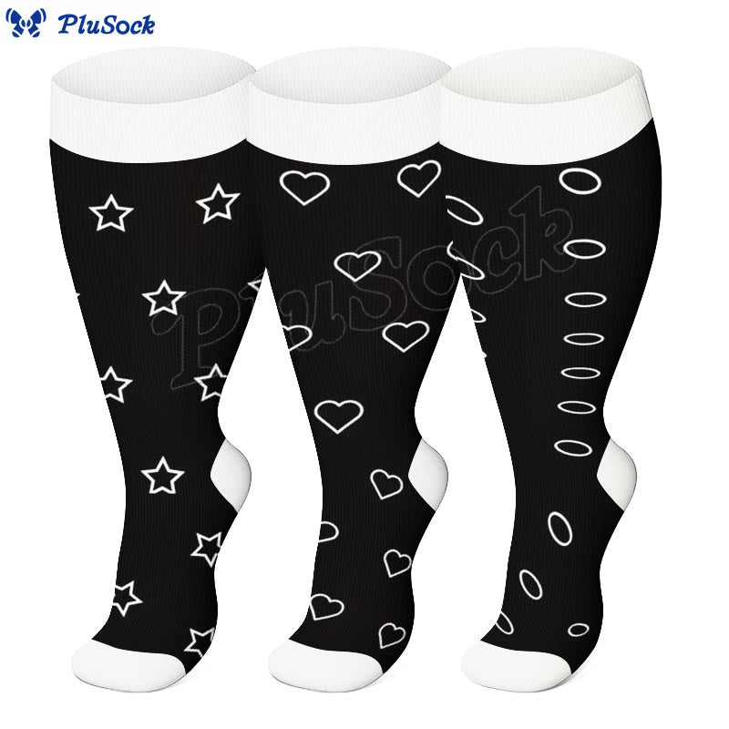 Plus Size Star Heart Compression Socks - image 2