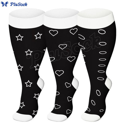 Plus Size Star Heart Compression Socks - image 2