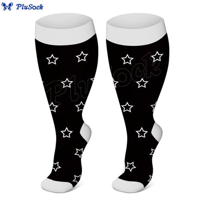 Plus Size Star Heart Compression Socks - Star - 4XL - image 3