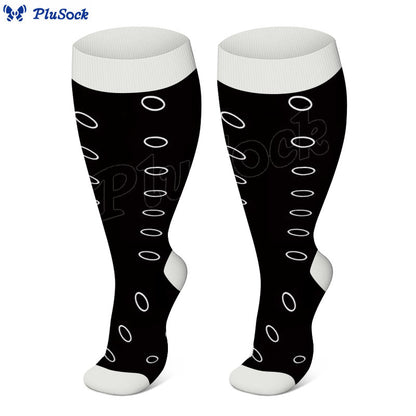 Plus Size Star Heart Compression Socks - Circle - 4XL - image 5
