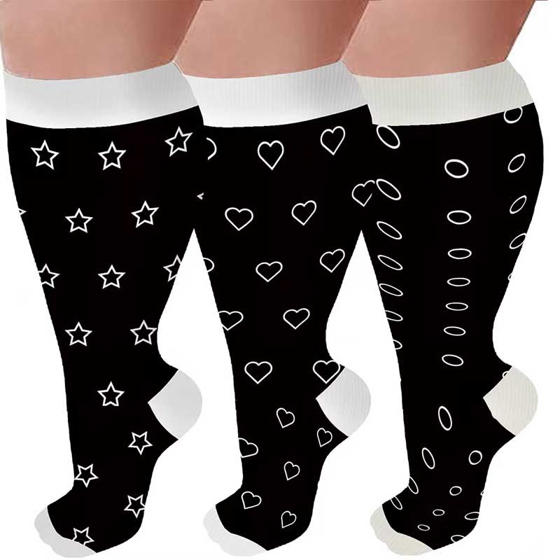 Plus Size Star Heart Compression Socks - image 0