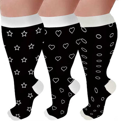 Plus Size Star Heart Compression Socks - image 0