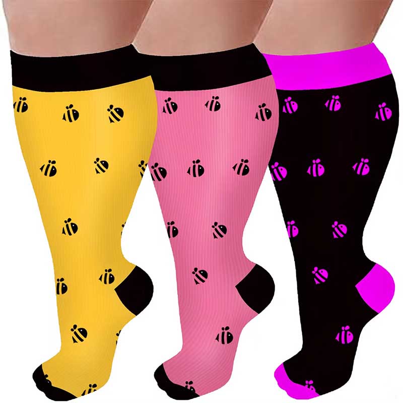 Plus Size Bee Compression Socks - image 0
