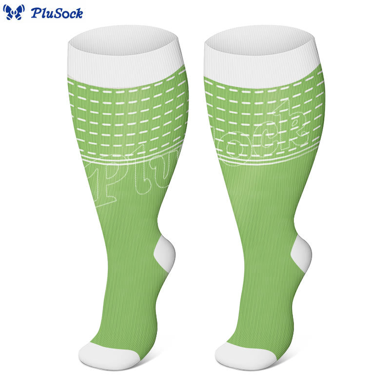 Plus Size Line Compression Socks - Green - 4XL - image 3