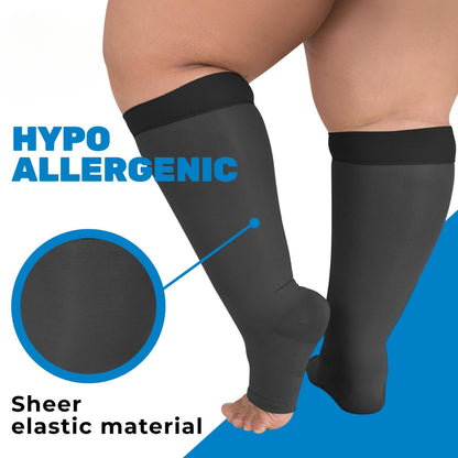 Plus Size Sheer Open Toe Compression Socks - image 3