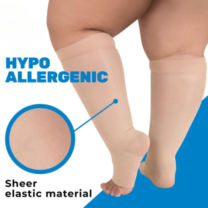 Plus Size Sheer Open Toe Compression Socks - image 3