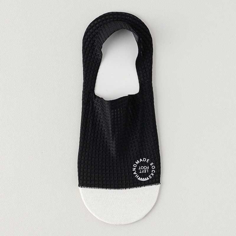 Waffle Ice Silk No Show Socks(6 Pairs) - Black - EU38-44(US5-10) - image 9