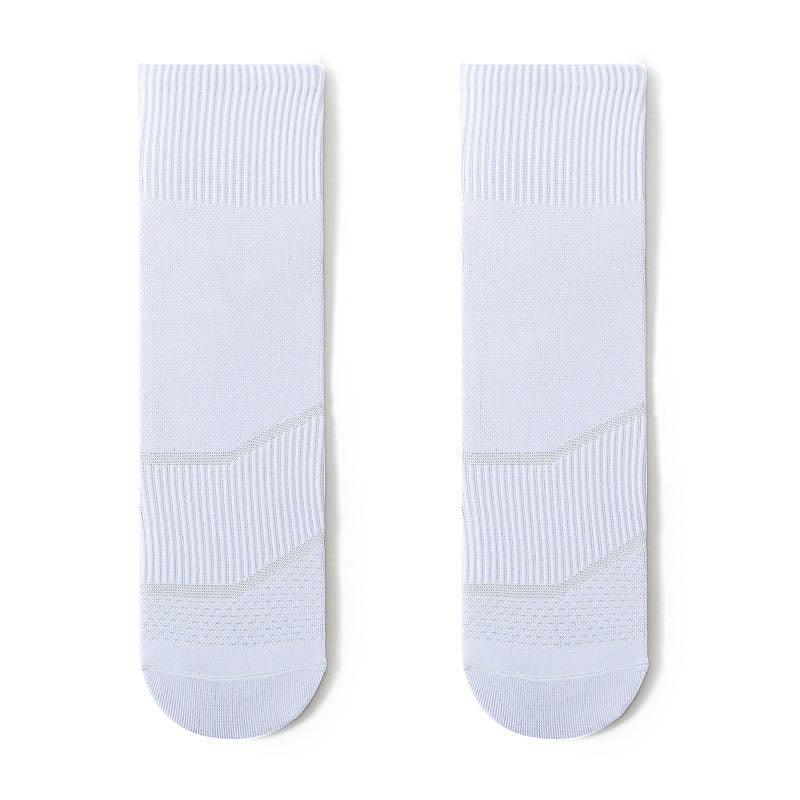 Plus Size Fashion Quarter Compression Socks(4 Pairs) - White - EU44-50(US10-15) - image 8