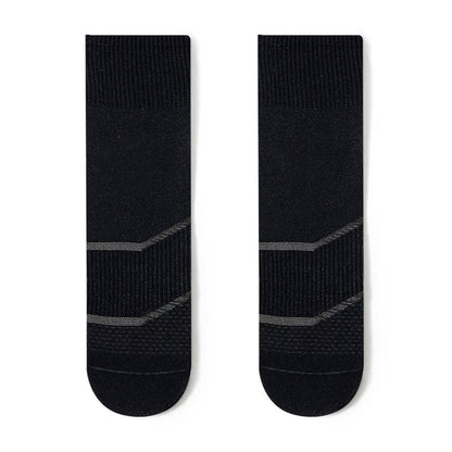Plus Size Fashion Quarter Compression Socks(4 Pairs) - Black - EU44-50(US10-15) - image 6