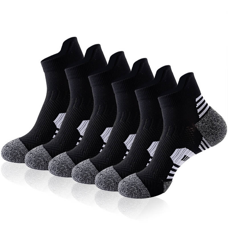 Plus Size Hiking Ankle Compression Socks(6 Pairs) - Black - EU39-45(US6-11) - image 8