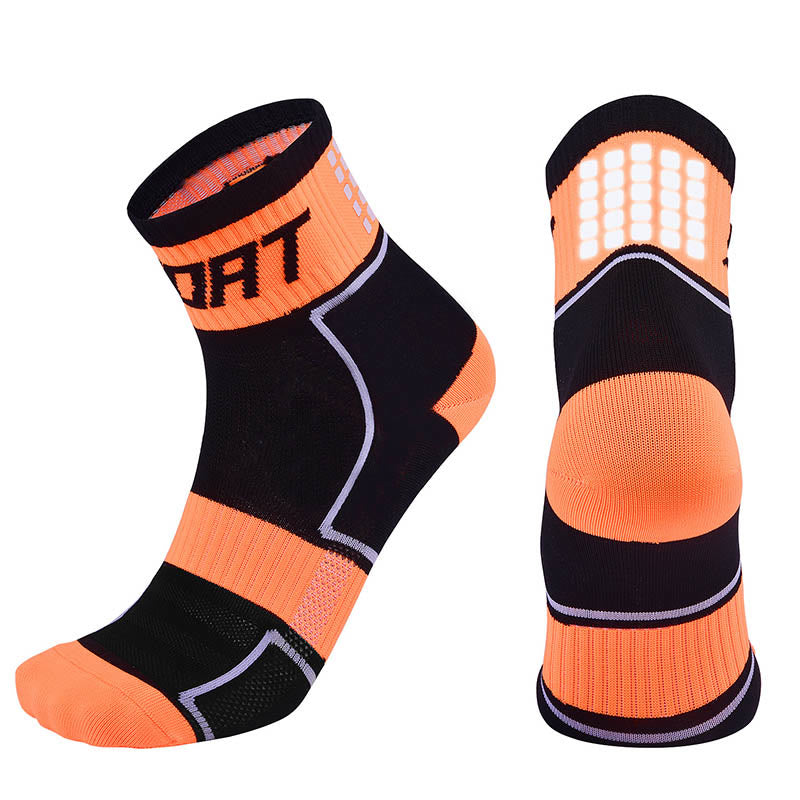Plus Size New Sport Quarter Compression Socks(5 Pairs) - Orange - EU40-44(US7-10) - image 12