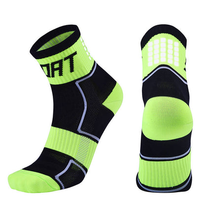 Plus Size New Sport Quarter Compression Socks(5 Pairs) - Green - EU40-44(US7-10) - image 14