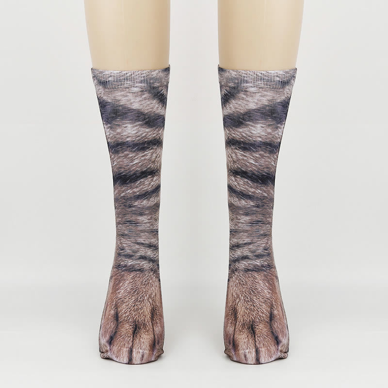 Plus Size 3D Animal Paws Quarter Socks(3 Pairs)