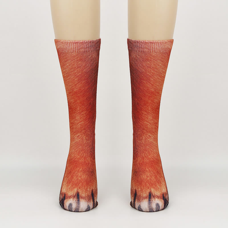 Plus Size 3D Animal Paws Quarter Socks(3 Pairs)
