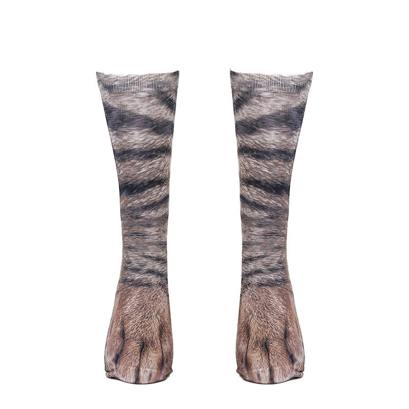 Plus Size 3D Animal Paws Quarter Socks(3 Pairs)