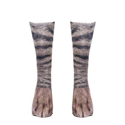 Plus Size 3D Animal Paws Quarter Socks(3 Pairs)