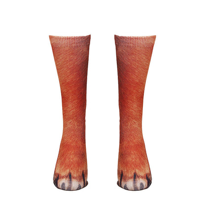 Plus Size 3D Animal Paws Quarter Socks(3 Pairs)